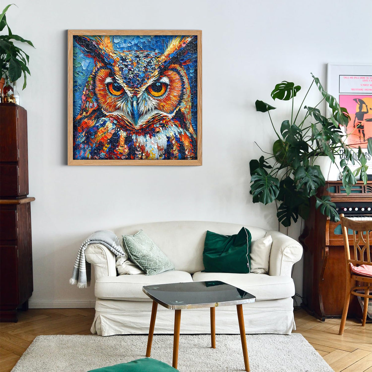 PICKFORU Owl Puzzles 1000 Pieces, Bird Art Puzzles Hard, Impossible Difficult Jigsaw Puzzles 1000 Pieces Owl Painting, Challenging Puzzles as Owl Decor PICKFORU