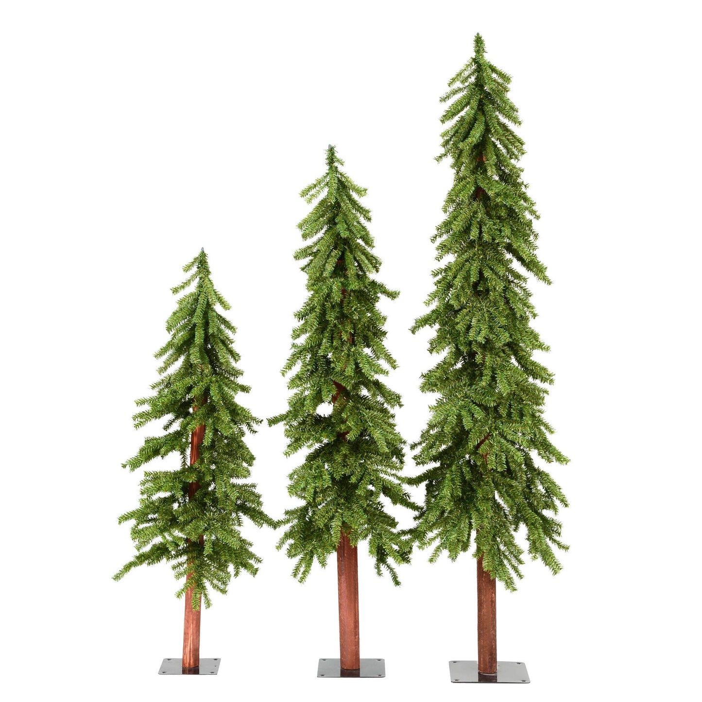 Vickerman 4' 5' 6' Natural Alpine Artificial Christmas Tree Set, Unlit - Christmas Tree Set