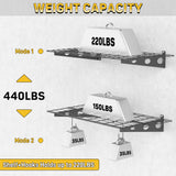 Ultrawall Garage Wall Shelves, 2 x 4 ft Wall Mounted Storage Shelves, Heavy Duty Wall Shelving with Hooks, Holds Up to 220 Lbs, 2Pack, Black Ultrawall