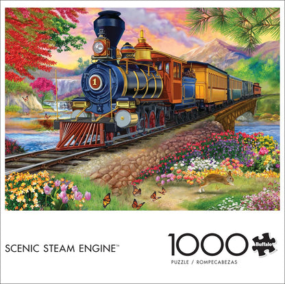 Buffalo Games - Bigelow Illustrations - Scenic Steam Engine - 1000 Piece Jigsaw Puzzle for Adults -Challenging Puzzle Perfect for Game Nights - Finished Size is 26.75 x 19.75