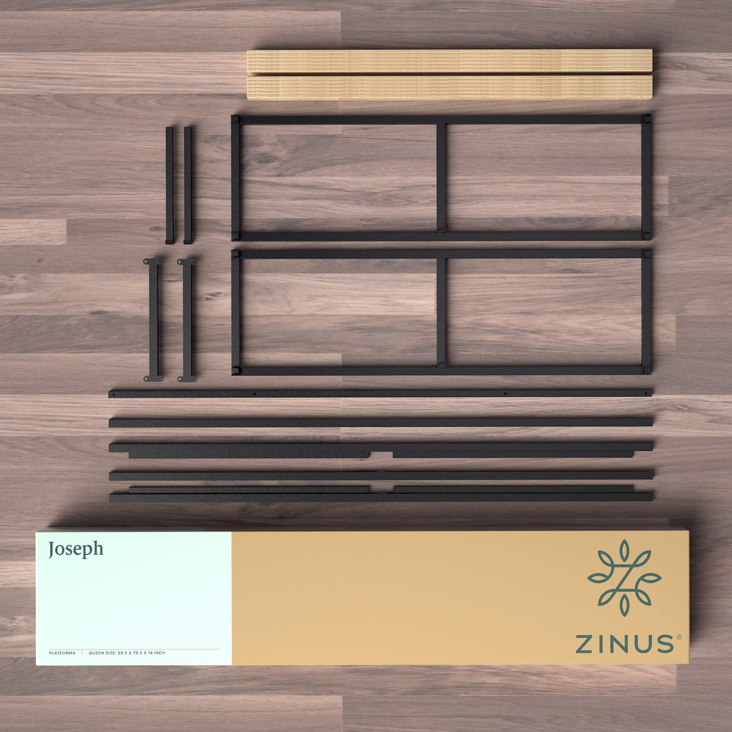 ZINUS Joseph 6 inch Metal Platform Bed Frame, Mattress Foundation, Wood Slat Support, No Box Spring Needed, Sturdy Steel Structure, King