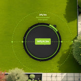 JumpFlex Large Round Recreational Backyard Trampoline & Net, 14 Foot Green/Black Jumpflex
