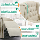 VIVIJASON Power Swivel Rocking Recliner Chair with Massage & Heat, Electric Rocker Nursery Glider Chair, Wingback Tufted Upholstered Recliner W/Type-C & USB Ports for Living Room, Bedroom, Beige VIVIJASON