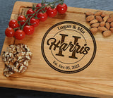 Personalized Wooden Cutting Board, Best Anniversary Gift for Couple, Personalized Name Gift for House warming, Wedding, Newly Married, Engagement, Kenzal Customized
