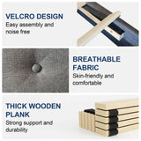 Twin Size Platform Bed Frame with Upholstered Headboard, Button Tufted Design, No Box Spring Needed, Dark Grey Sismplly