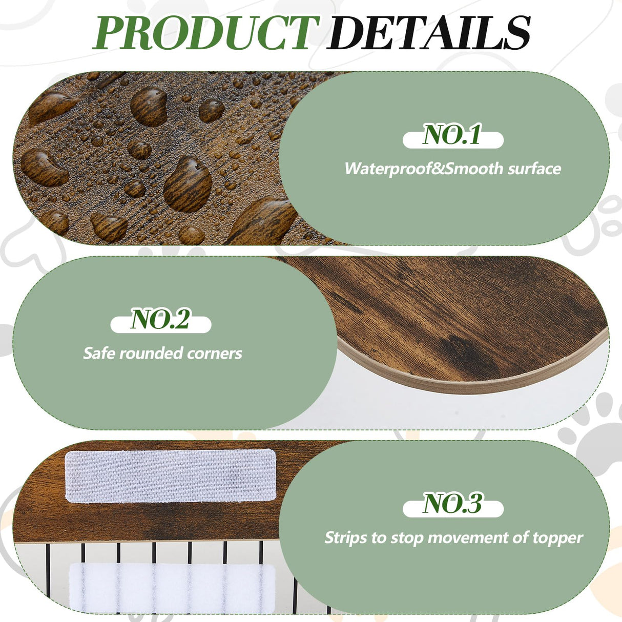 Wonderjune Dog Crate Topper Wood 42 Inch Nonslip Dog Crate Table Topper Rustic Style Crate Covers Decorative Kennel Topper for Decorative Dog Pet Crate Furniture (Dog Crate Not Include) Wonderjune