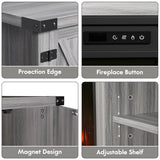 YESHOMY Fireplace TV Stand with Two Barn Doors and Storage Cabinets for Televisions up to 65+ Inch, Entertainment Center Console Table, Media Furniture for Living Room, 58 Inch, Gray Wash YESHOMY