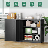 Letaya Metal Storage Cabinets with Lock Door,2 Adjustable Shelves Organizer Steel Storage Cabinets for Home,Office,Warehouse,Garage,Employee Lockers(Black) Letaya