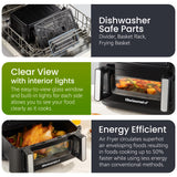 Elite Gourmet EAF1055D Dual Zone Air Fryer Oven, 11QT. Capacity with Divider 2 Independent Cook Zones, Dishwasher Safe Basket, 10 Preset Functions, 1600-Watts, with Recipe Booklet, Black Elite Gourmet