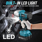 Seesii Cordless Impact Wrench, 900N.m(665ft-lbs) Power Impact Gun 1/2 Inch, 4.0Ah Battery, 3300RPM Impact Wrench, 6 Sockets, Electric Impact Driver for Home Car Truck Mower Father Dad Husband Seesii