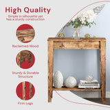 Safdie & Co Rustic Farmhouse Entry Table, Brown Solid Wood Console Table, Use As Doorway Table, Hallway Desk, or Accent Furniture for Decorating Safdie