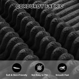 97" Boneless Couches for Living Room, Cloud Couch Sectional with Deep Seat, Comfy Couch with L-Shaped Chaise, Minimalist Upholstered Modular Sectional Sofa, No Assembly Required (Corduroy,Black) Huatean Home