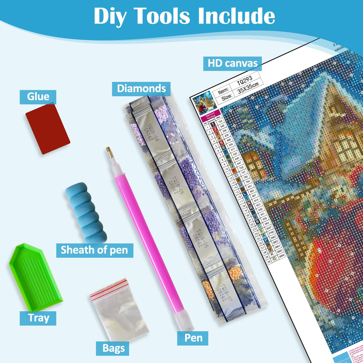 Santa Claus House Diamond Painting Kits for Adults, 5D Winter Diamond Art Kits for Adults Beginners, DIY Full Round Drill Diamond Dot Painting Gem Art Kits for Adult, Home Wall Decor 13.8x13.8 Inch LKHMVCA