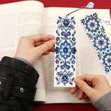 4pcs Diamond Art Bookmark Set - Blue and White Porcelain Pattern, Crystal Water Diamond Art Gift with Diamond Pendant, Suitable for Office, School Reading Enthusiasts, DIY Crafts Gifts, Birthday Gifts MVVMTOP