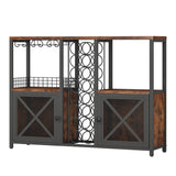 Homeiju Mini Bars for Home, Wooden Coffee Bar Cabinet, Modern Liquor Cabinet for Liquor and Glasses, Farmhouse Buffet Wine Bar Cabinet with Storage Sideboard for Home Kitchen Dining Room Homeiju