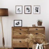 Americanflat Rustic 8x10 Picture Frame Set of 4 - Use as 5x7 Picture Frame with Mat or 8x10 Frame Without Mat - Photo Frame with Textured Engineered Wood, Shatter Resistant Glass, and Easel Americanflat