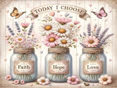 mrpwnle Diamond Art Kits for Adults, Faith,Hope,Love Diamond Painting Kits for Beginners, Inspirational Diamonds Art Painting Kits, 5D Round Full Drill Crafts Kits Home Decor Gifts 16x12inch