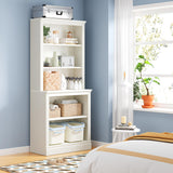 Bevfint 72" Tall Bookcase, White Large Floor Standing Bookshelf, 5 Tier Shelves Open Storage Organizer, Book Case for Living Room Hallway Kitchen Home Office Bedroom, White - 5 Tier Bevfint