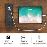 YITAHOME 55" Industrial Bar Cabinet with LED Lighting and Power Outlets for Home Dining and Living Rooms YITAHOME