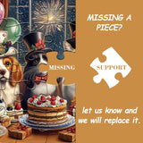 Dog Puzzles for Adults 1000 Pieces, Cat Jigsaw Puzzle Birthday Cake Puzzle Christmas, Funny Animal Puppy Kittens Puzzle, Holiday Jigsaw Puzzle PICKFORU