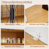 VECELO 72in Tall Kitchen Pantry Cabinet with Doors and Shelves, Large Freestanding Storage Cupboard with Countertop Hutch, Oak VECELO