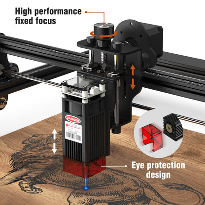 5.5W Laser Engraver, LE400PRO 50W High Accuracy Laser Engraving Machine for Beginners, Compressed Spot Laser Engraver and Cutter Machine 400 * 400mm for Wood, Metal, Acrylic, Leather - WoodArtSupply