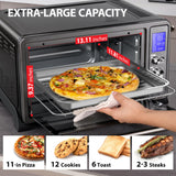 TOSHIBA AC25CEW-BS Large 6-Slice Convection Toaster Oven Countertop, 10-In-One with Toast, Pizza and Rotisserie, 1500W, Black Stainless Steel, Includes 6 Accessories TOSHIBA