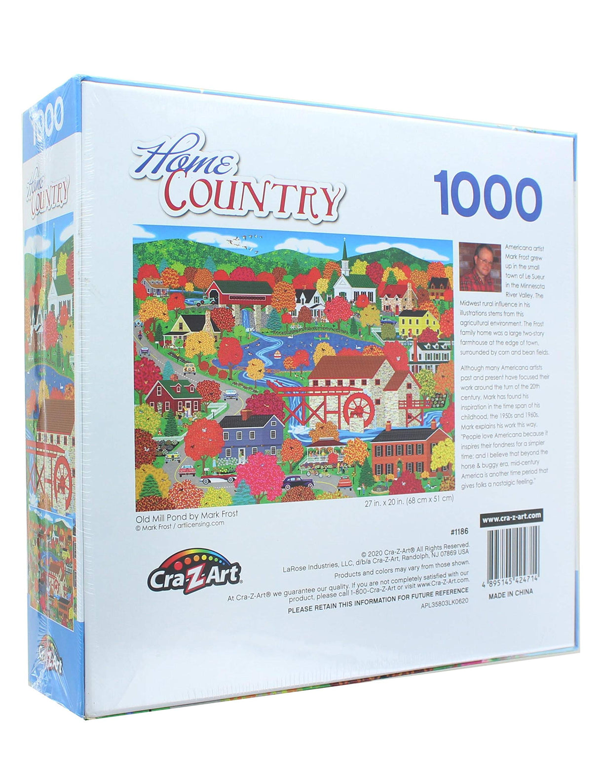 RoseArt - Home Country - Old Mill Pond - 1000 Piece Jigsaw Puzzle for Adults Cra-Z-Art