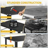 DWVO Welding Table, 36" x 24" Welding Table Top with 5/8" Holes, 0.12" Thick Fabrication Table, 1320lb Load Capacity Fixture Table, Heavy Duty Carbon Steel Weld Table for Shop Home Garage Black DWVO