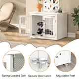 rehomerance Heavy Duty Dog Crate Furniture for Small Dogs, Enclosed Design with 0.5inch Holes, Indestructible Metal Kennel, Chew Proof Pet House Cage Indoor, Decorative Dog Kennel End Table, White rehomerance