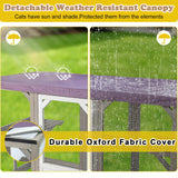 PetsCosset 67.7" Catio Outdoor Cat Enclosures,Large Cat Catio for Indoor, Catio Attach to Cat Window,Wooden Outside Cat Patio with Resting Room,Removable Sun Protection and Waterproof Roof PetsCosset