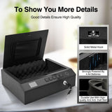 Sgorlds Biometric Gun Safe for Handgun with LCD Display of Temperature Humidity, Fingerprint Quick Access Pistol Safe with USB C Port, 12.6"x 10.24"x 3.15", Black Sgorlds