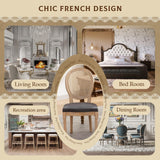 SoarFlash French Dining Chairs Set of 2, Vantage Dining Chair with Round Back, Wood Leg Farmhouse Country Rattan Dining Chair for Kitchen,Bedroom,Deep Grey SoarFlash