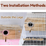 Tfwadmx Cockatiel Nesting Box Bird Nest Box Wood Bird House for Cage Parrot Breeding Boxes for Conures and Other Medium Sized Birds 13.4" x 7.5" x 6.7" Tfwadmx