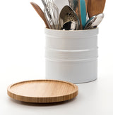 RSVP International Tool Crock Turntable Lazy Susan, Bamboo, 8.25" | Handy in Cabinets or on Counters | Rotating Base with Sturdy Lip | Organize Spices & Small Bottles RSVP International