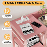 GAOMON Dresser TV Stand with Power Outlet, Bedroom Dresser with 9 Drawers, Chest of Drawers for Living Room, Hallway(Pink) GAOMON