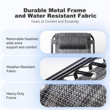 Nazhura Set of 2 Relaxing Recliners Patio Chairs Adjustable Steel Mesh Zero Gravity Lounge Chair Beach Chairs with Pillow and Cup Holder(Grey) Nazhura