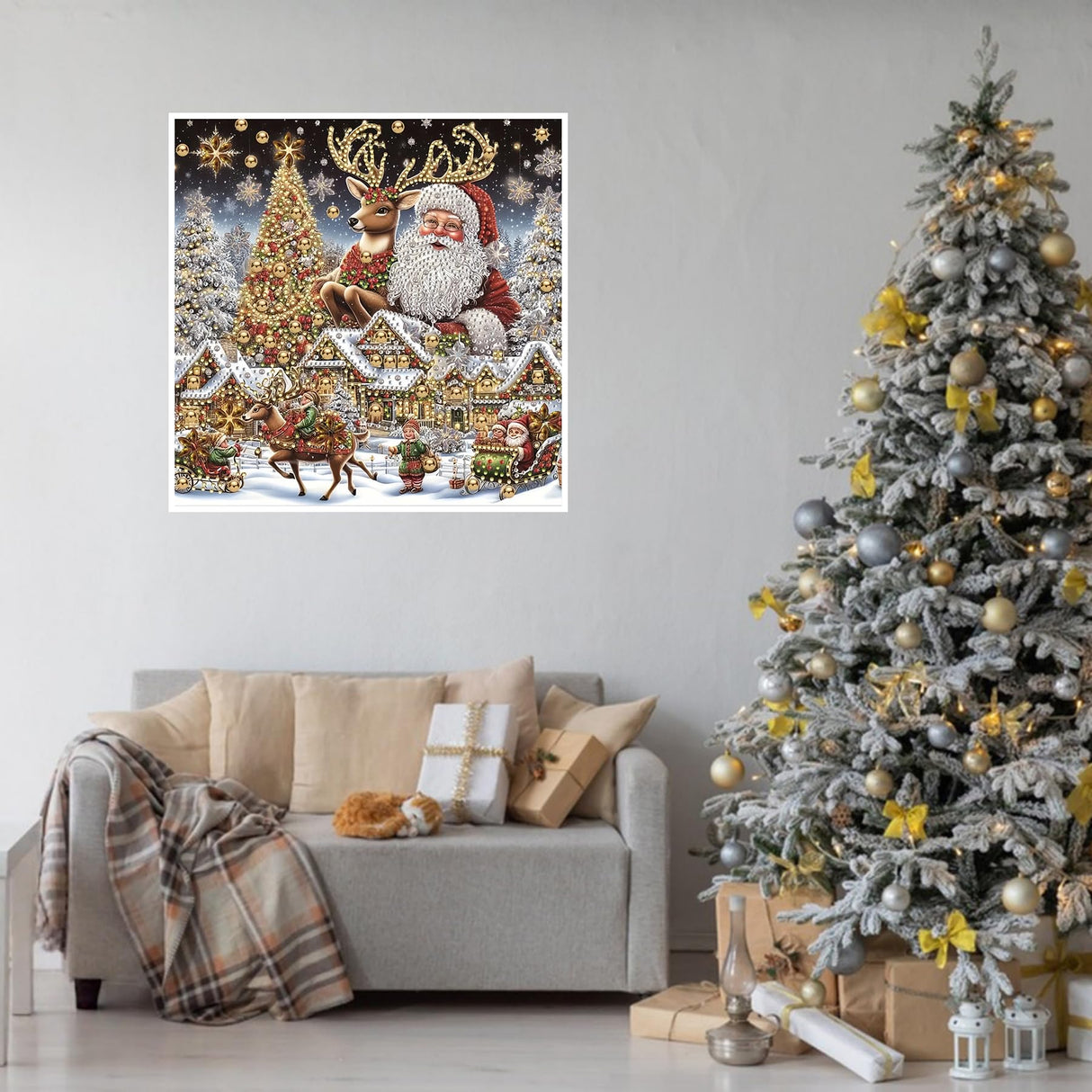 Christmas Diamond Art Kits for Adults,Special Shaped Diamond Painting Kits for Beginners,5D DIY Santa Claus Paint by Diamonds Dot Crystal Gem Art Painting Kit, for Home Wall Decor 11.8x11.8inch GXGLLPZBY