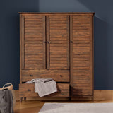 Grain Wood Furniture Greenport 3-Door Wardrobe, Brushed Walnut Grain Wood Furniture