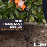 Iron Forge Cable 100 Ft Brown Extension Cord with 3 Outlets,16/3 SJTW Heavy Duty Outdoor Extension Cord, Multiple Outlets, 3 Prongs, Weatherproof Cable for Appliances, Garden, Lawn, Lights Decoration IRON FORGE CABLE