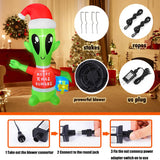 JOYEASE 4 FT Christmas Inflatables Alien with Gift Box Decorations LED Lighted Xmas Christmas Blow up Yard Decorations for Party Indoor Outdoor Garden Decor JOYEASE