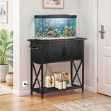 ZENY 20-29 Gallon Fish Tank Stand with Cabinet for Fish Tank Accessories Storage, Metal Double Aquarium Stand, 30.71''L x 12.6''W Tabletop, 330LBS Capacity ZENY
