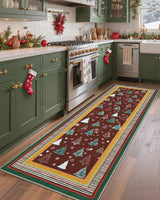 GarveeHome 2.5x8 Christmas Rug Runners for Hallways Non Slip,Christmas Tree Print Kitchen Rugs Washable Area Rug for Entryway, Low Pile Soft Red Holiday Decor Carpet for Bedroom Laundry Room GarveeHome