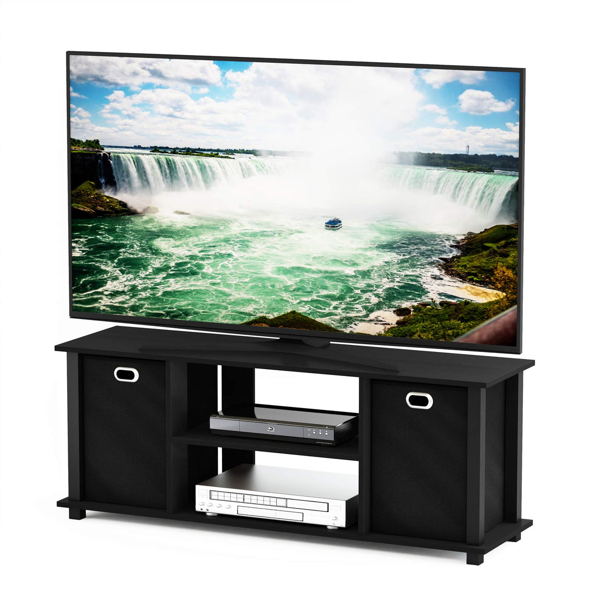 Furinno Econ Entertainment Center, Black/Black Furinno