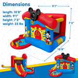 Funormous Disney Mickey Mouse Bounce House with Slide, Indoor Outdoor Inflatable Bouncy Castle Funhouse Ball Pit Plus Heavy Duty Air Blower Funormous
