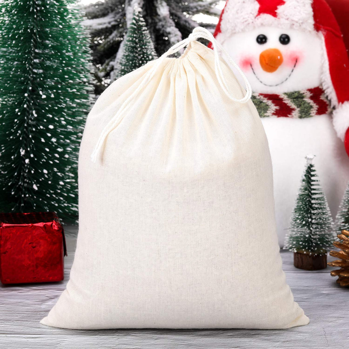 Tatuo 50 Pieces Muslin Bags Cotton Drawstring Bags Sachet Bag for Home Supplies (8 x 10 Inches) Tatuo