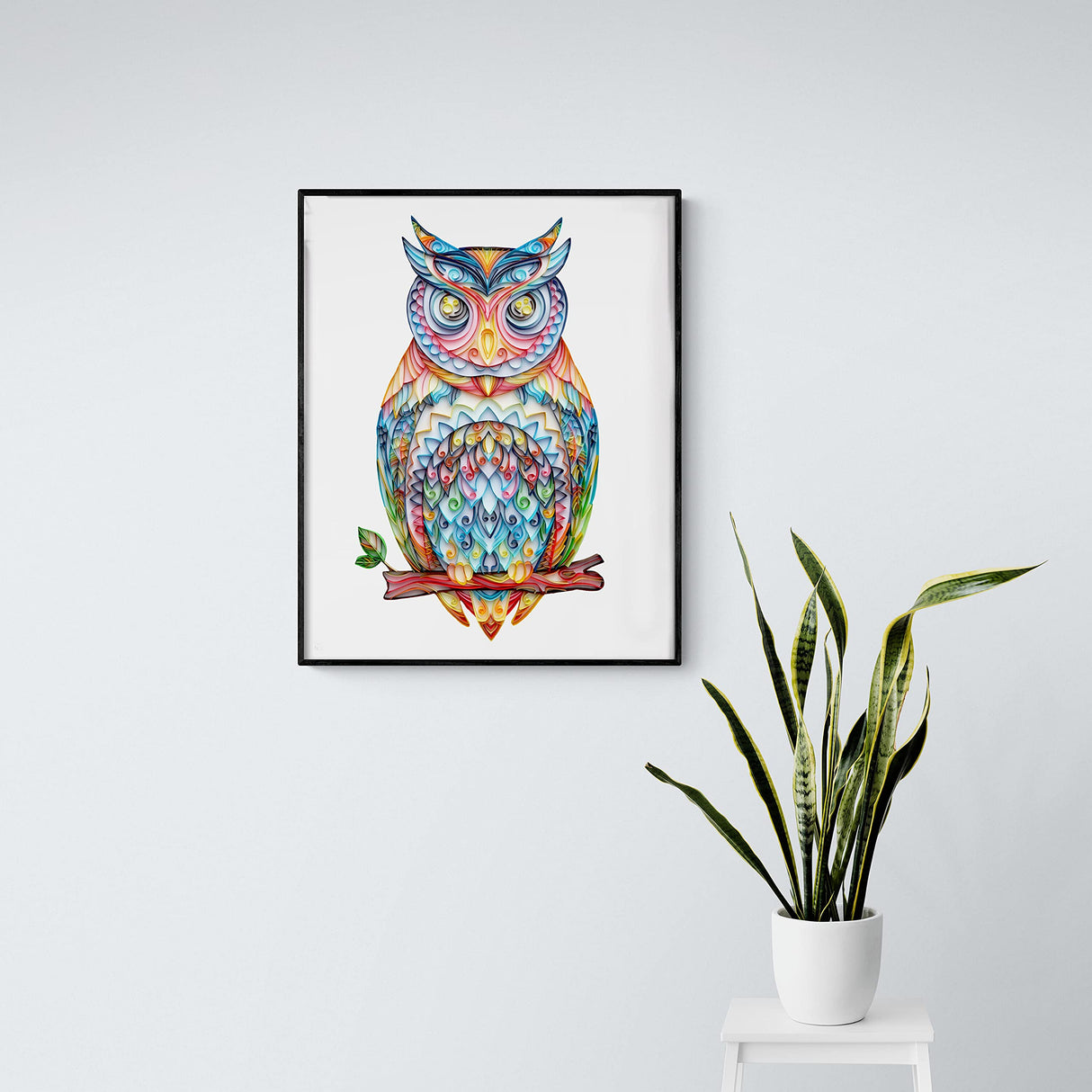 Uniquilling Quilling Kits Paper Quilling Kit for Adults Beginner, Paper Filigree Painting Kits DIY Kits for Adults with Complete Quilling Tools, Modern Wall Art for Living Room, 16*20-inch Owl(Basic) Uniquilling