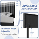 Fluest Queen Bed Frame with Adjustable Headboard, Upholstered Velvet Bed Frame, Platform Bed Frame, Under-Bed Storage, No Box Spring Needed, Easy Assembly, Black Fluest