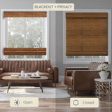 CHICOLOGY Top Down Bottom Up Cordless Bamboo Blinds, Bamboo Blinds, Roman Window Shade, Window Shade Roman, Patio Blinds and Shades, Porch Shades Outdoor Roll Up, Frost, 31" W X 64" H CHICOLOGY
