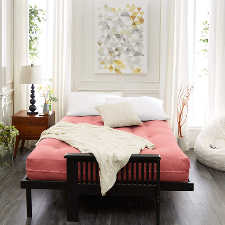 Trupedic x Mozaic - 10 inch Full Size Standard Futon Mattress (Frame Not Included) | Basic Coral | Great for Kid's Rooms or Guest Areas - Many Color Options Trupedic